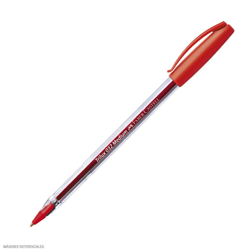 BOLIGRAFO 032-M TRILUX P/MED - ROJO (BOX50) - FABER CASTELL