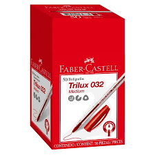 [343220] BOLIGRAFO 032-M TRILUX P/MED - ROJO (BOX50) - FABER CASTELL